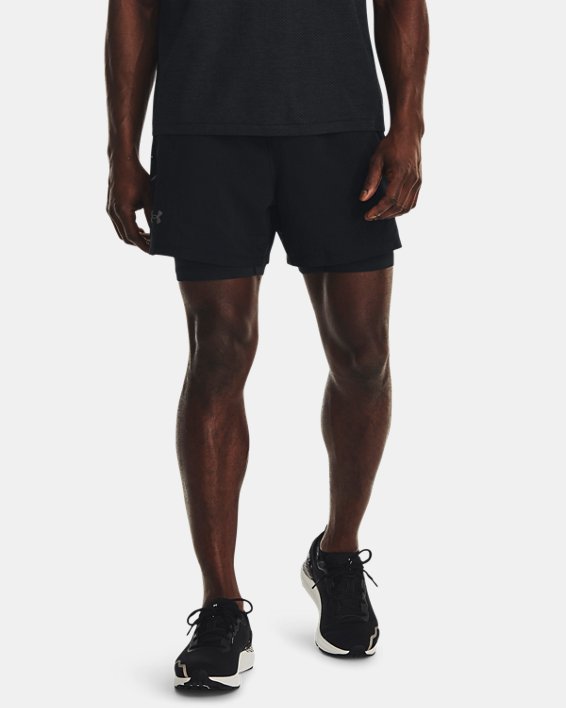 Men's UA Launch Elite 2-in-1 5'' Shorts in Black image number 0